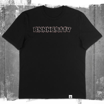 Flatlay des schwarzen Unisex T-Shirts „BNNNBRTTV“ – Stanley/Stella Creator 2.0 von Natura Umbra mit Frontprint.